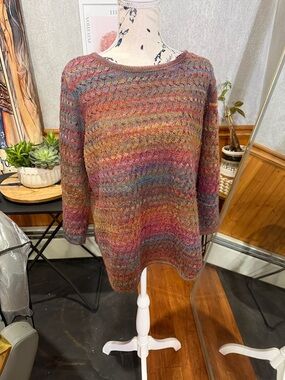 Multicolor Women’s Knit Sweater - Casual Crewneck